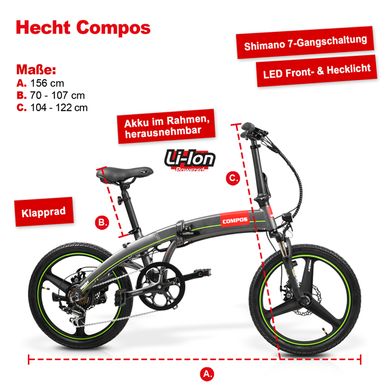 50 899 грн Велосипеды на аккумуляторной батарее HECHT Велосипед на аккумуляторной батарее HECHT COMPOS GRAPHITE